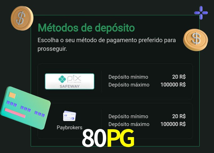 O cassino 80PGbet oferece uma grande variedade de métodos de pagamento