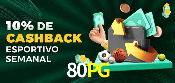 10% de bônus de cashback na 80PG